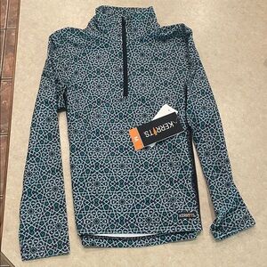 Kerrits Kids Geometric Zip Tech Top - Purple and Blue